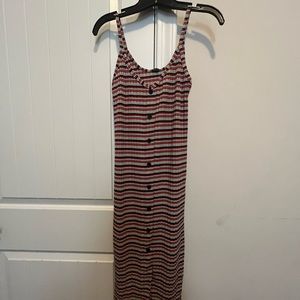 Women’s Wild Fable Multicolored Striped With Straps Long Maxi Dress SZ L